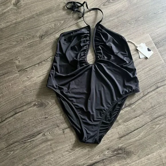 Good American Leilani Halter Neck One-Piece Swimsuit size 7 - Picture 3 of 7